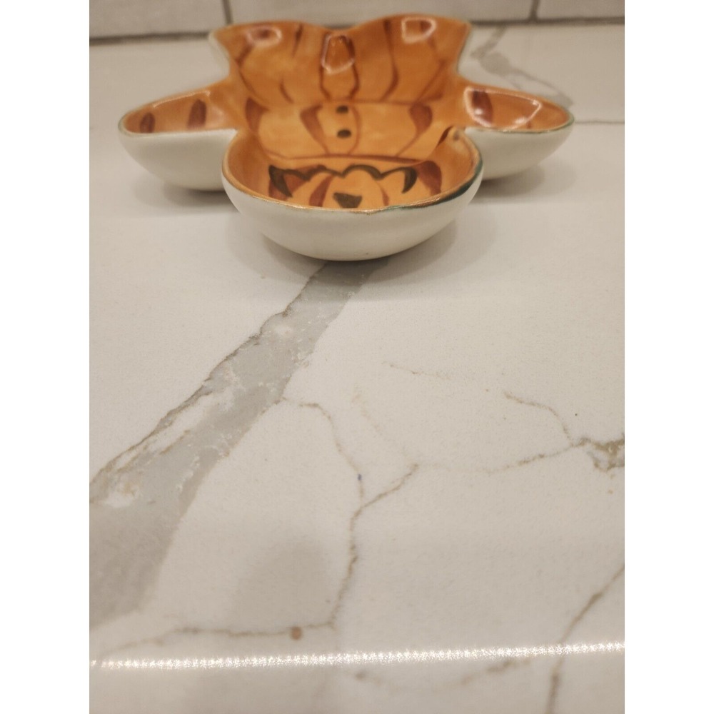 Ceramic Hand Made Pottery Pumpkin Trinket Dish Bowl Signed By Artist 2007 - Picture 5 of 11